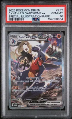 2025 POKEMON DRI EN-DESTINED RIVALS #232 CYNTHIA'S GARCHOMP EX PSA 10 - Image 3