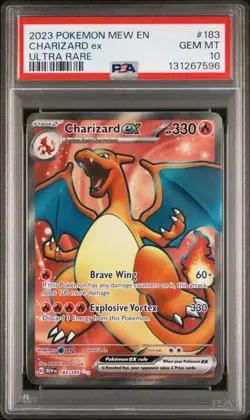 Charizard EX 183/165 Scarlet & Violet 151 Pokemon TCG PSA 10 GEM MT - Image 1