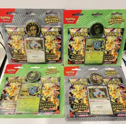 Pokemon Ascended Heroes Collection Lot 4 Blisters Erika Tangela Larry Komala - Image 1
