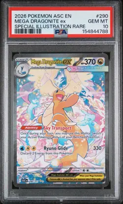 Pokemon 2026 Mega Dragonite ex 290 SIR Ascended Heroes GEM MINT PSA 10 - Image 1