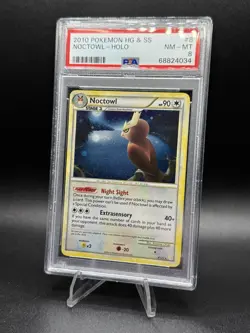 Pokemon Noctowl 8/123 Heartgold & Soulsilver Holo PSA 8 - Image 1