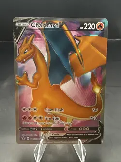Pokemon TCG Charizard v SWSH050 Black Star Promo Full Art - Image 1