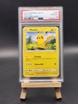 2021 POKEMON SWORD & SHIELD EVOLVING SKIES #049 PIKACHU PSA 10 - Image 1