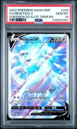 PSA 10 MEWTWO V SWSH229 BLACK STAR PROMO FULL ART POKEMON GO ETB 😍 - Image 1