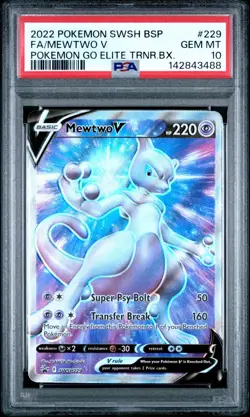 PSA 10 MEWTWO V SWSH229 BLACK STAR PROMO FULL ART POKEMON GO ETB 😍 - Image 1