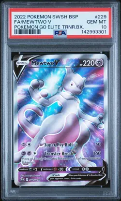 PSA 10 MEWTWO V SWSH229 BLACK STAR PROMO FULL ART POKEMON GO ETB 😍 - Image 1