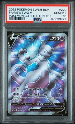 PSA 10 MEWTWO V SWSH229 BLACK STAR PROMO FULL ART POKEMON GO ETB 😍 - Image 1