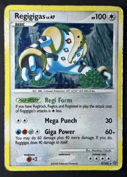 Damaged Regigigas - 9/100 - Holo Rare Pokemon Stormfront TCG 2008 - Image 1