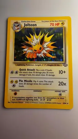 Pokemon Jolteon 4/64 Jungle Holo Rare WOTC LP - Image 1
