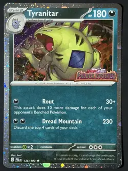 POKEMON TYRANITAR 135/193 RARE COSMOS HOLO PALDEA EVOLVED STAMPED NM - Image 1
