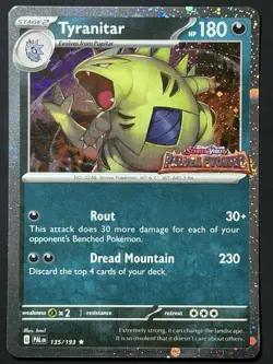 POKEMON TYRANITAR 135/193 RARE COSMOS HOLO PALDEA EVOLVED STAMPED NM - Image 2