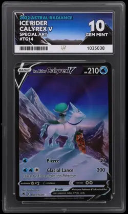 Pokemon TCG Ice Rider Calyrex v TG14/TG30 Astral Radiance Mint ACE 10 - Image 1