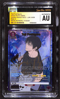 CGC Authentic Signed Nicolas Roye Union Arena Toji Fushiguro UEX02BT/JJK-3-026 - Image 1