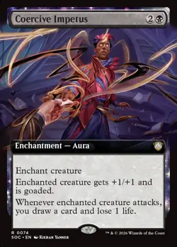 COERCIVE IMPETUS Rare Extended Art Secrets of Strixhaven Commander NM MTG - Image 1