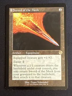 1x Sword of the Meek (59) Retro Frame The Brothers' War LP MTG Magic x1 MKE - Image 1