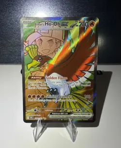 Pokemon Card Ethan's Ho-Oh Ex 209/182 Destined Rivals Full Art Holo Rare NM - Image 1