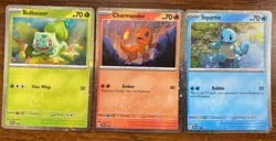 Pokemon 151 Promo Bulbasaur Charmander Squirtle SVP 046 047 048 Kanto Cosmo Holo - Image 1