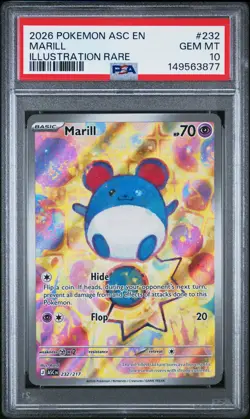 2026 POKEMON ASC EN-ASCENDED HEROES ILLUSTRATION RARE #232 MARILL PSA 10 - Image 1