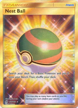 Lightly Played Nest Ball - 158/149 - Secret Rare Pokemon SM Base Set - Image 1