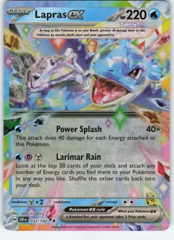 Lapras ex - 032/142 Double Rare Holo SV07: Stellar Crown NM Pokemon - Image 1