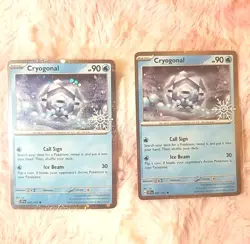 (2) Pokemon Holiday Calendar 2025 Cryogonal 047/191 Festive Stamp Snowflake - Image 1