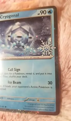 (2) Pokemon Holiday Calendar 2025 Cryogonal 047/191 Festive Stamp Snowflake - Image 4
