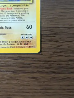 Pokemon TCG Machamp Holo Rare 1st Edition Base Set 8/102 LP - Image 5