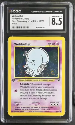 Wobbuffet 2001 Pokemon Neo Discovery *Nice Swirl* 1st Edition CGC 8.5 #16 - Image 1