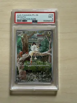 Pokemon TCG Meowth Phantasmal Flames 106/094 PSA 9 - Image 1