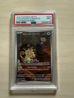 Pokemon TCG Team Rockets Meowth 203/182 IR Destined Rivals PSA 9 - Image 1
