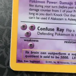 Wizards of the Coast Alakazam 1/102 Base Set Holo Rare Pokemon TCG 1999 - Image 2