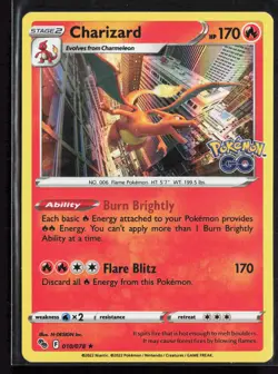 Charizard 010/078 Holo Pokemon GO Holo Rare NM - Image 1