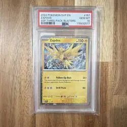 Pokemon TCG Zapdos 157 Scarlet & Violet Promo Holo 110HP PSA 10 2024 English - Image 1