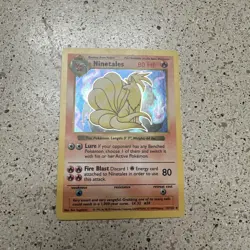 Heavily Played Ninetales - 12/102 - Holo Rare - Shadowless Edition Pokemon Base - Image 1