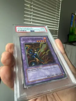 2002 YU-GI-OH! LOB-003 - LEGEND OF BLUE EYES WHITE DRAGON FLAME SWORDSMAN PSA 8 - Image 3