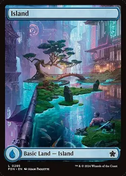 Magic The Gathering MTG ISLAND (285) FULL ART Foundations NM Near Mint - Image 1