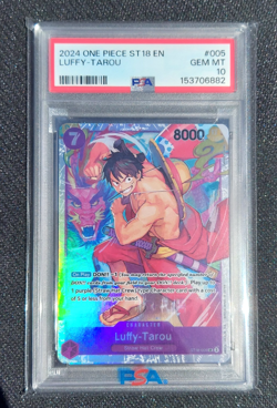 Bandai One Piece Luffy-Tarou ST18-005 PSA 10 Foil Super Rare English - Image 1