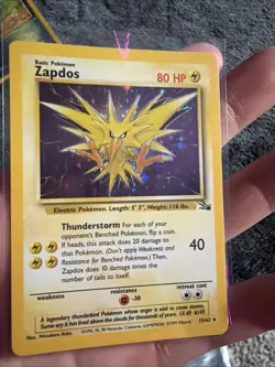 Pokemon TCG Zapdos Fossil Holo Unlimited Rare Card 15/62, HP - Image 3