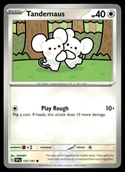 Tandemaus 157/191 Pokemon Card Surging Sparks Common 40 HP Lightly Played XJ - Image 1