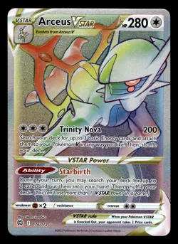 Arceus VSTAR 176/172 Hyper Rainbow Rare Brilliant Stars Pokemon Card - Image 1