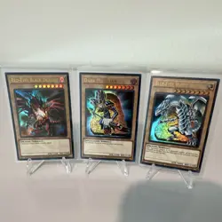 6 Card Lot Yu-Gi-Oh Dark Magician Blue-Eyes Red-Eyes Slifer LC01 Holo Set - Image 3