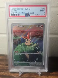 Pokemon TCG Victini Black Star Promo Card 208 PSA 9 - Image 1
