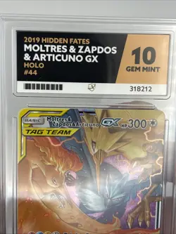 Pokemon TCG Hidden Fates Moltres, Zapdos, Articuno GX 44/68 Ace 10 TCG Card - Image 4