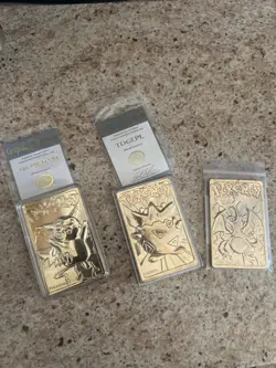 1999 Burger King Pokemon Gold Plated Cards without Balls Sealed, Partial Set 3/6 - Image 1