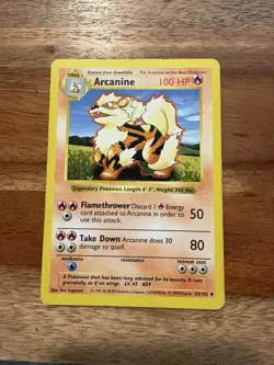 Arcanine 23/102 Shadowless Pokemon Base Set Card - LP - Image 1