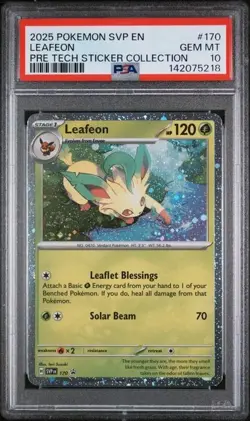 2025 PSA 10 Pokemon Prismatic Evolutions Leafeon BSP 170 Tech Sticker Coll Card - Image 1