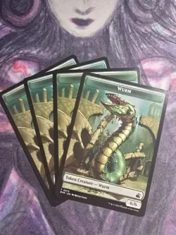 4 x Wurm Token - Ravnica Remastered - NM-Mint - MTG - Image 1