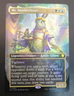 Ms. Bumbleflower (Borderless) Commander: Bloomburrow MTG Foil Near Mint - Image 1