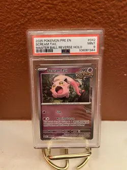 Scream Tail Master Ball Reverse Holo Prismatic Evolutions Pokemon PSA 9 - Image 1