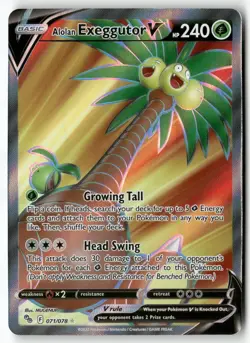 Alolan Exeggutor V (Full Art) Ultra Rare Pokemon GO 071/078 NM - Image 1